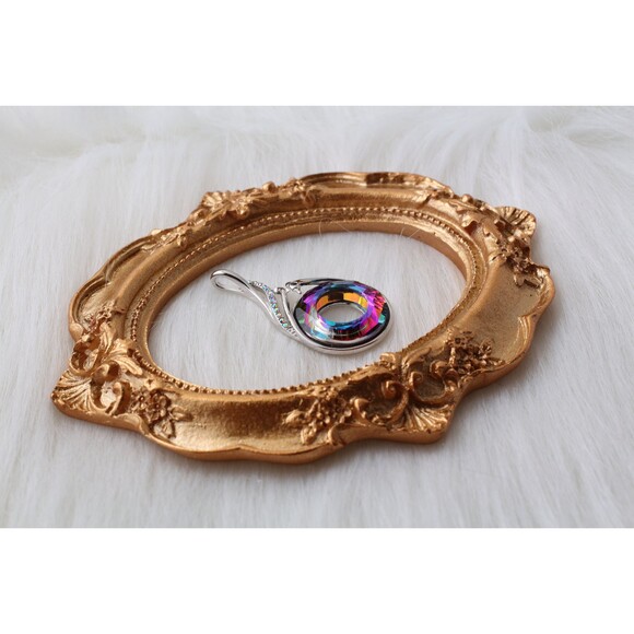 925 Sterling Silver PHOENIX Crystal Necklace, Swarovski Crystal Necklace - Picture 3 of 5